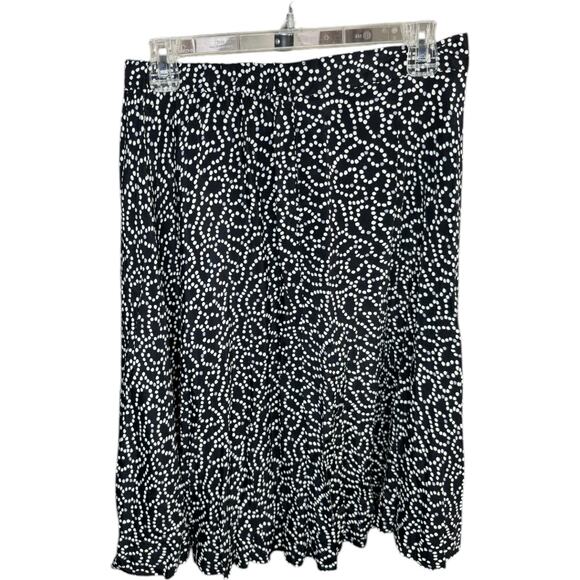 Cos Cob Women's 14 Black White Gray Dot Geometric Print Skirt  A-Line NWT - Picture 1 of 9